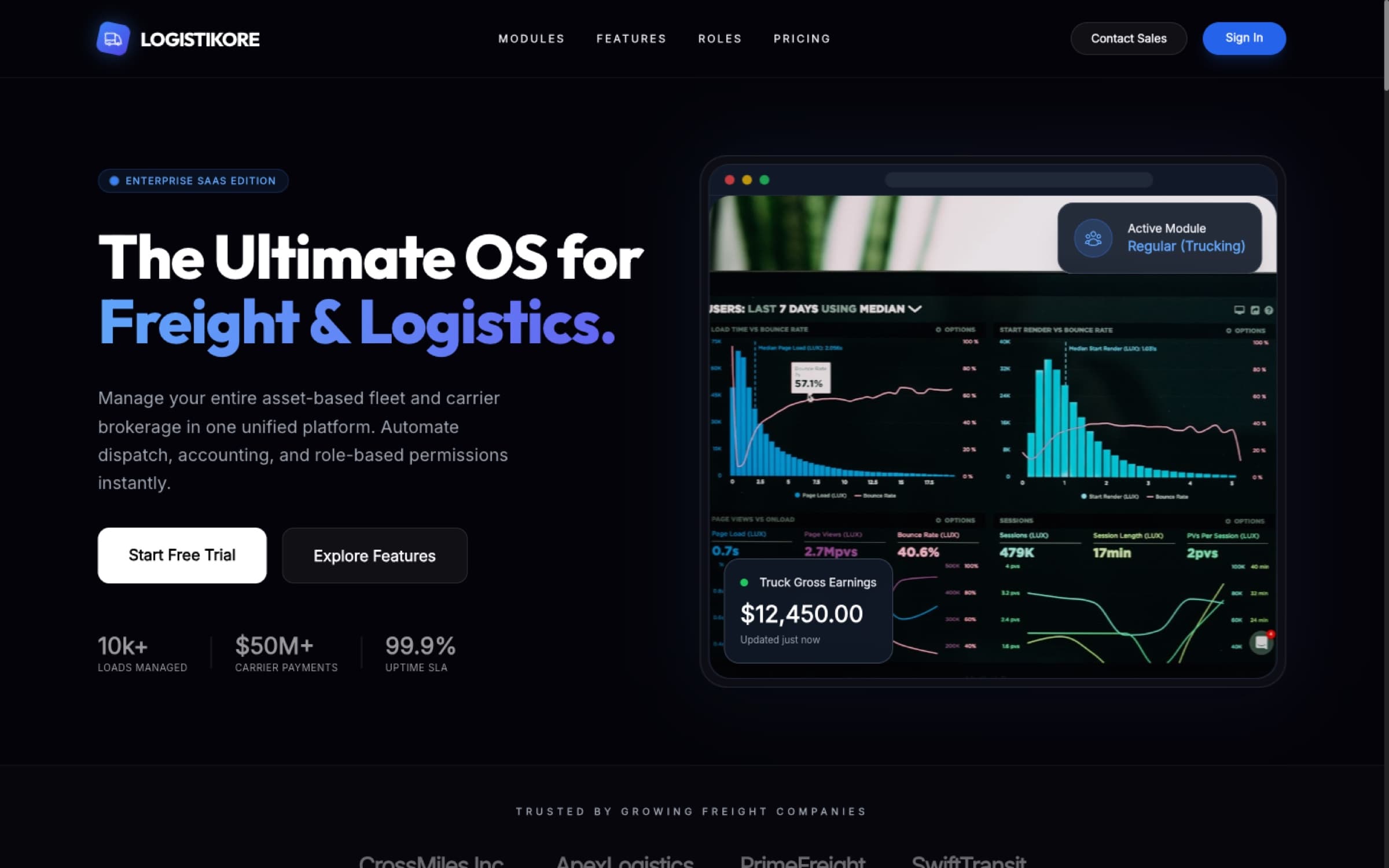 Logistikore home page